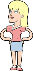 cartoon woman with hands on hips