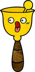retro grunge texture cartoon school bell