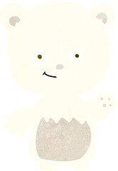 cartoon little polar bear waving