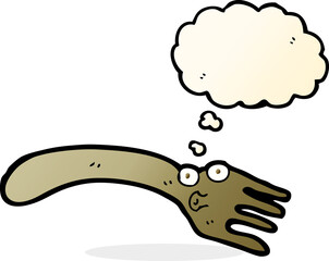 cartoon fork with thought bubble