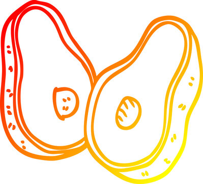 recommend clip art: warm gradient line drawing carton avocado