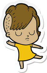 sticker of a cartoon woman