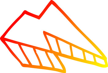 warm gradient line drawing cartoon lightening bolt