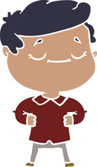 flat color style cartoon proud man