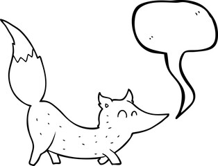 speech bubble cartoon little wolf