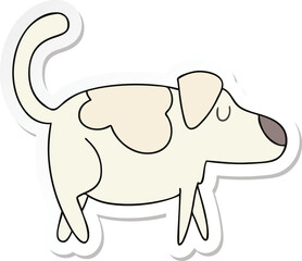 sticker of a quirky hand drawn cartoon dog