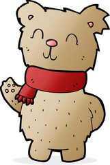 cartoon waving teddy bear