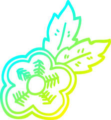 cold gradient line drawing cartoon rose tattoo symbol