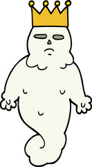 hand drawn doodle style cartoon spooky ghost king