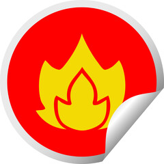 circular peeling sticker cartoon fire