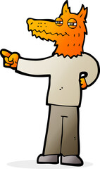 cartoon pointing fox man