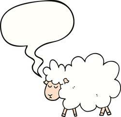 cartoon sheep and speech bubble