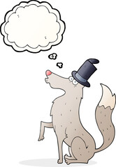 thought bubble cartoon wolf