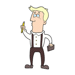 Fototapeta premium cartoon man with notebook
