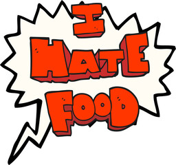 speech bubble cartoon i hate food symbol