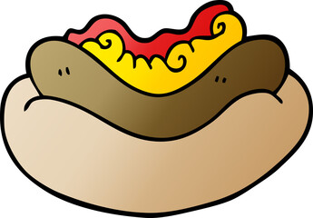 cartoon doodle of a hotdog