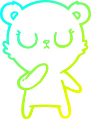 cold gradient line drawing peaceful cartoon polar bear
