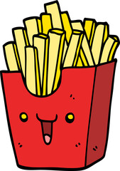 cute cartoon box of fries