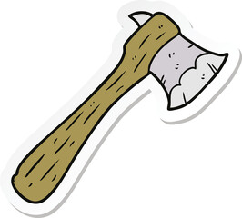 sticker of a cartoon axe