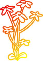 warm gradient line drawing flower