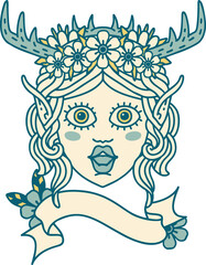 elf druid character face illustration