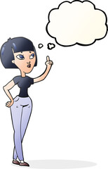 thought bubble cartoon woman asking question