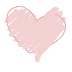 acrylic oil brush heart shape in hearted frame element_pink_file png