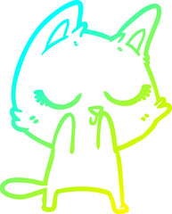 cold gradient line drawing calm cartoon cat