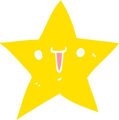 cute flat color style cartoon star