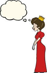 cartoon princess with thought bubble