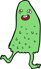 cartoon funny slime monster