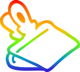 rainbow gradient line drawing cartoon paper clip