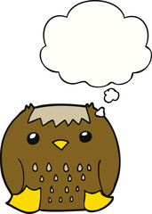 cartoon owl and thought bubble