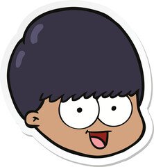sticker of a cartoon male face