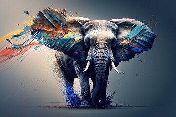 Obraz premium Create an abstract animal that embodies the concept of freedom . elephant wallpaper Generative AI