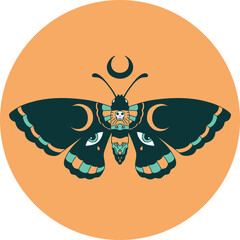 tattoo style icon of a moth