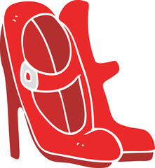 flat color illustration of a cartoon high heeled shoes
