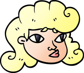 cartoon doodle blond girls face