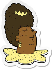 sticker of a cartoon queen head