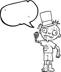 speech bubble cartoon zombie