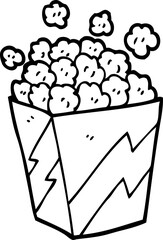 line drawing cartoon popcorn