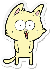 sticker of a funny cartoon cat
