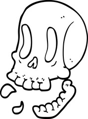 line drawing cartoon skull