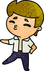 textured cartoon kawaii 1950 cute boy