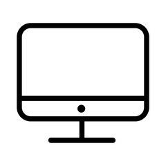 computer business icon with black outline style. business, icon, symbol, note, vector, document, office. Vector illustration