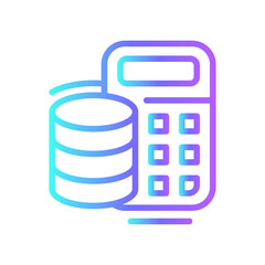 calculator business icon with black outline style. business, icon, symbol, note, vector, document, office. Vector illustration