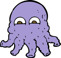 cartoon alien squid face