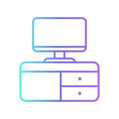 computer business icon with black outline style. business, vector, group, icon, set, symbol, people. Vector illustration