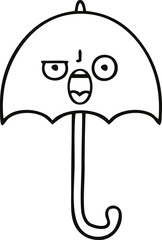 line drawing cartoon umbrella