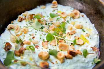Salad with hazelnuts and sprouts